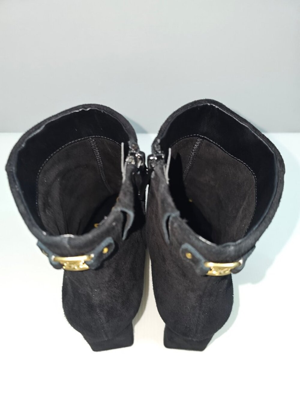Sam Edelman Saige Ankle Bootie Womens 8 Black Suede Block Heel Pointed Toe - Picture 11 of 16